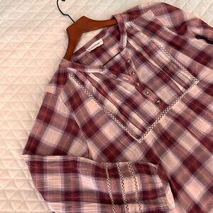 Lucky Brand Pink Plaid Shirt
